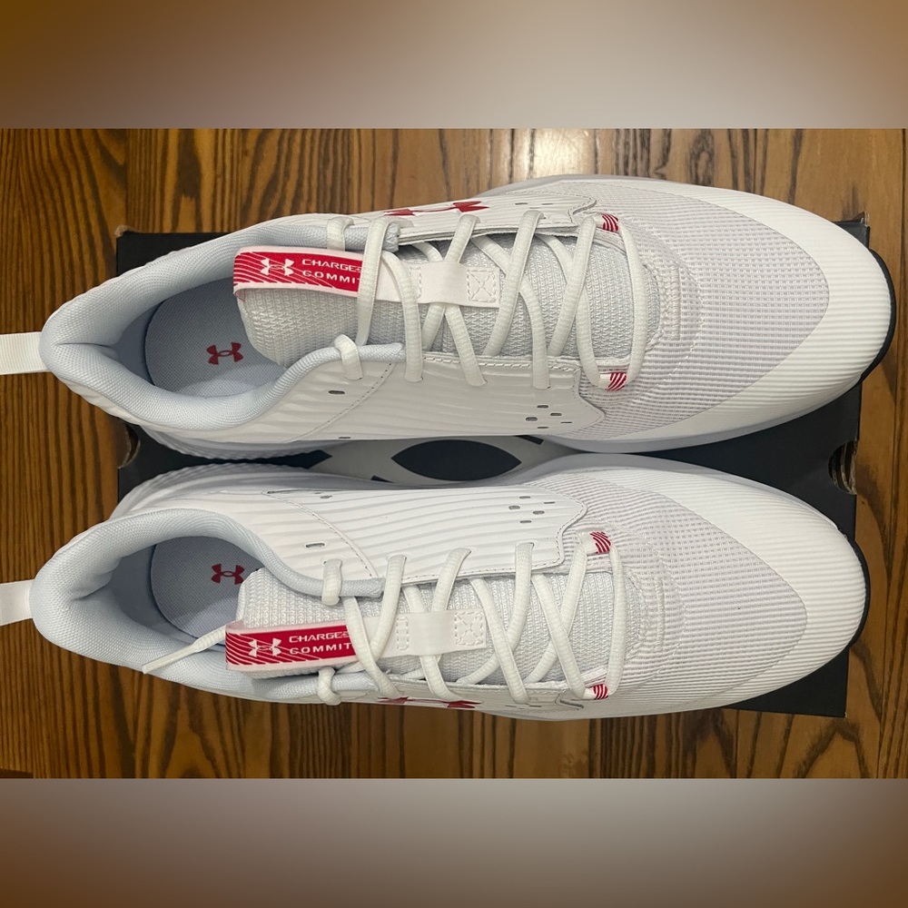 Under Armour Men’s Charged Commit Trainer 4 Sneaker White/Gray/Red Size 14 - Picture 9 of 12